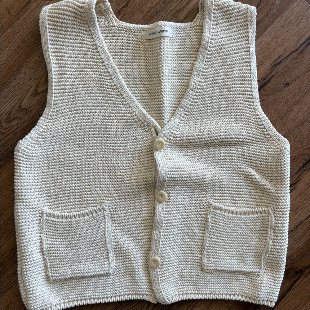 Women's Cream Knit Tank Top